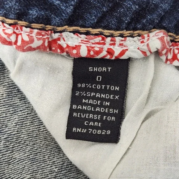 Rue21 Jeans Juniors 0 Short Blue Slim Fit Dark Wash Embroidered Pockets Stretch - Picture 4 of 13